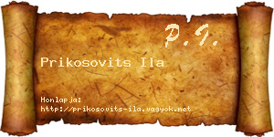 Prikosovits Ila névjegykártya